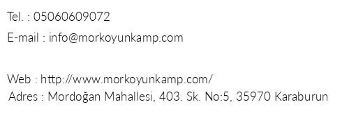 Morkoyun Bungalov Kamp telefon numaralar, faks, e-mail, posta adresi ve iletiim bilgileri